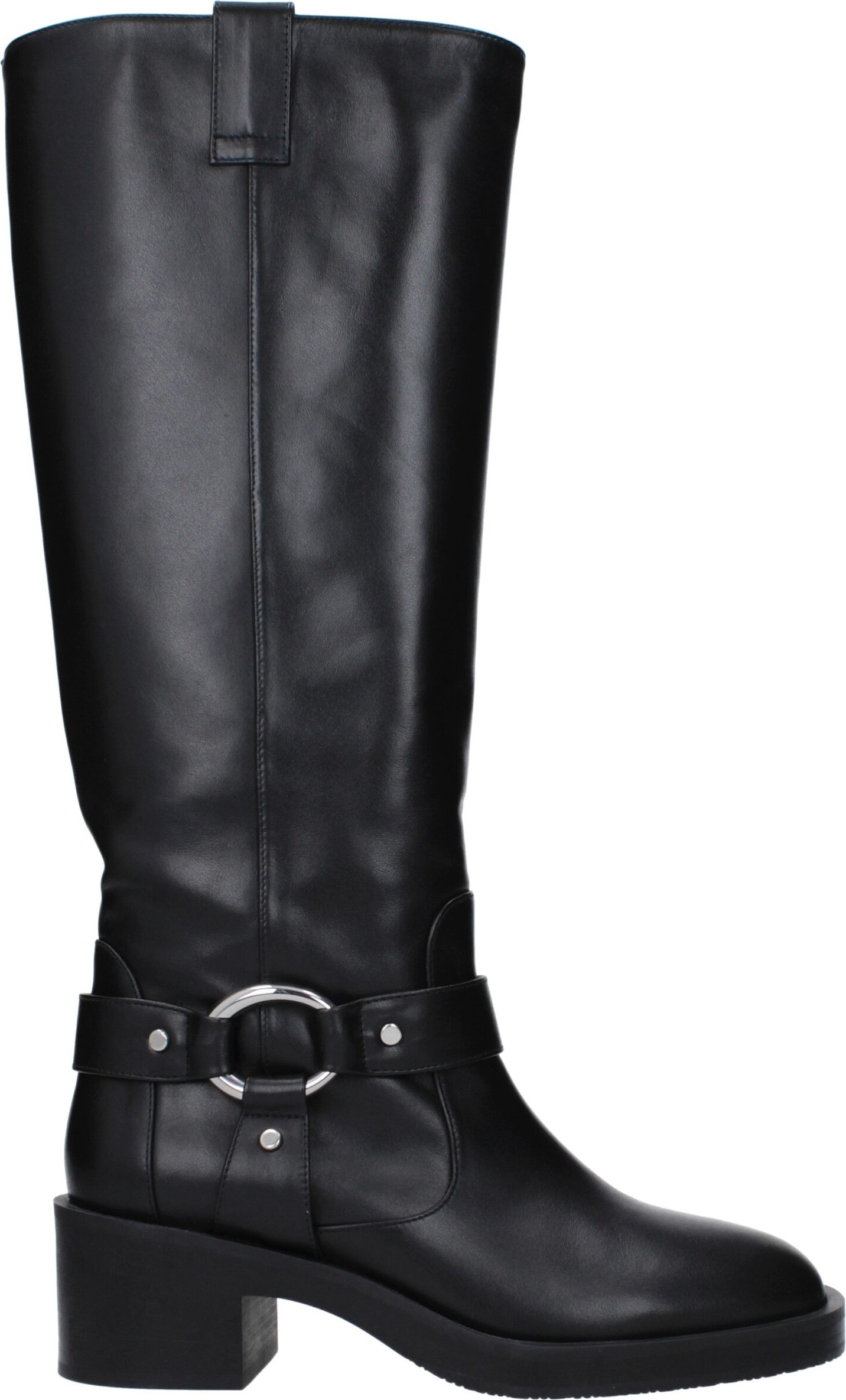 Qora charmdan tikilgan baland poshnalli etik Stuart Weitzman