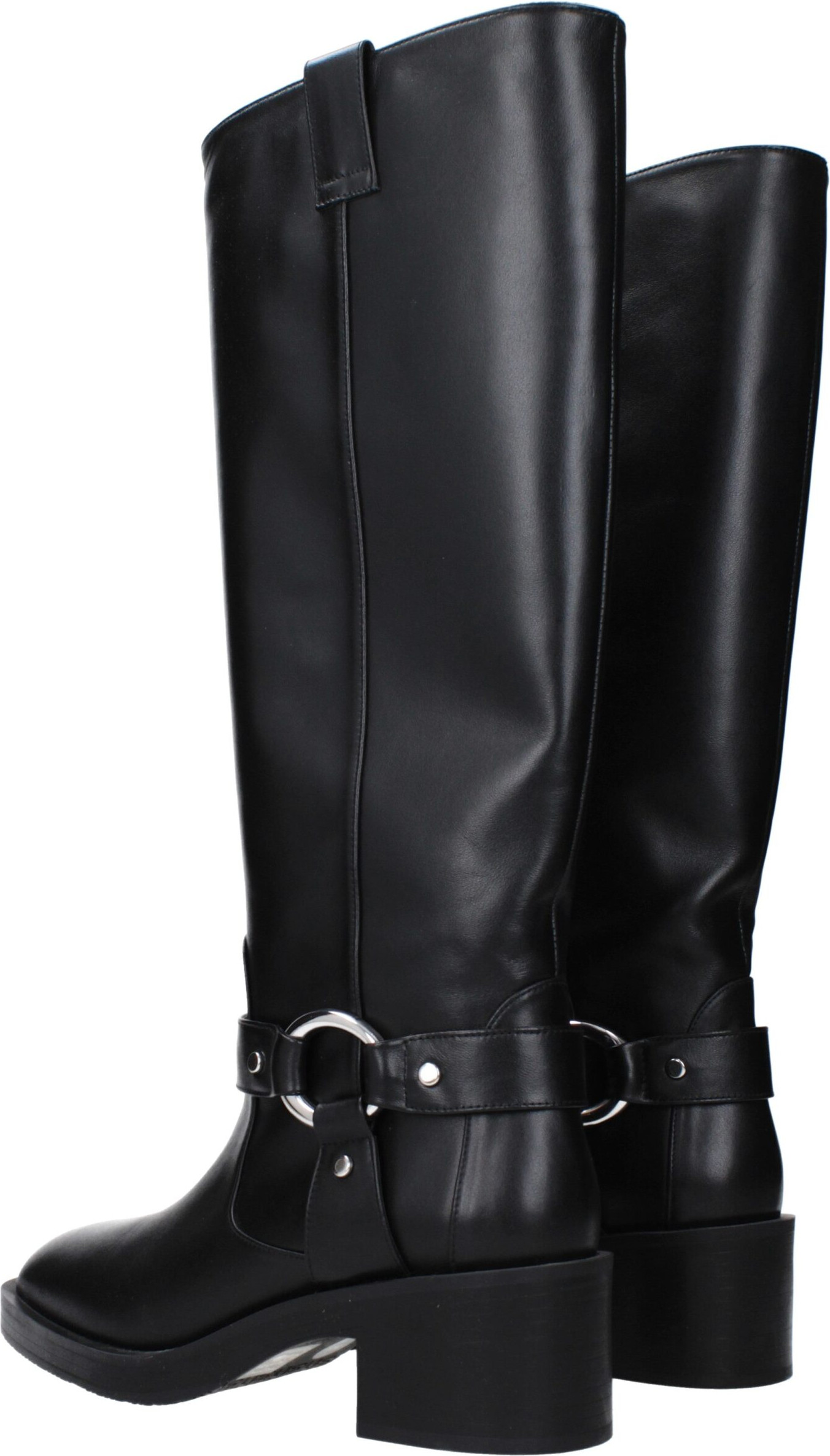 Qora charmdan tikilgan baland poshnalli etik Stuart Weitzman