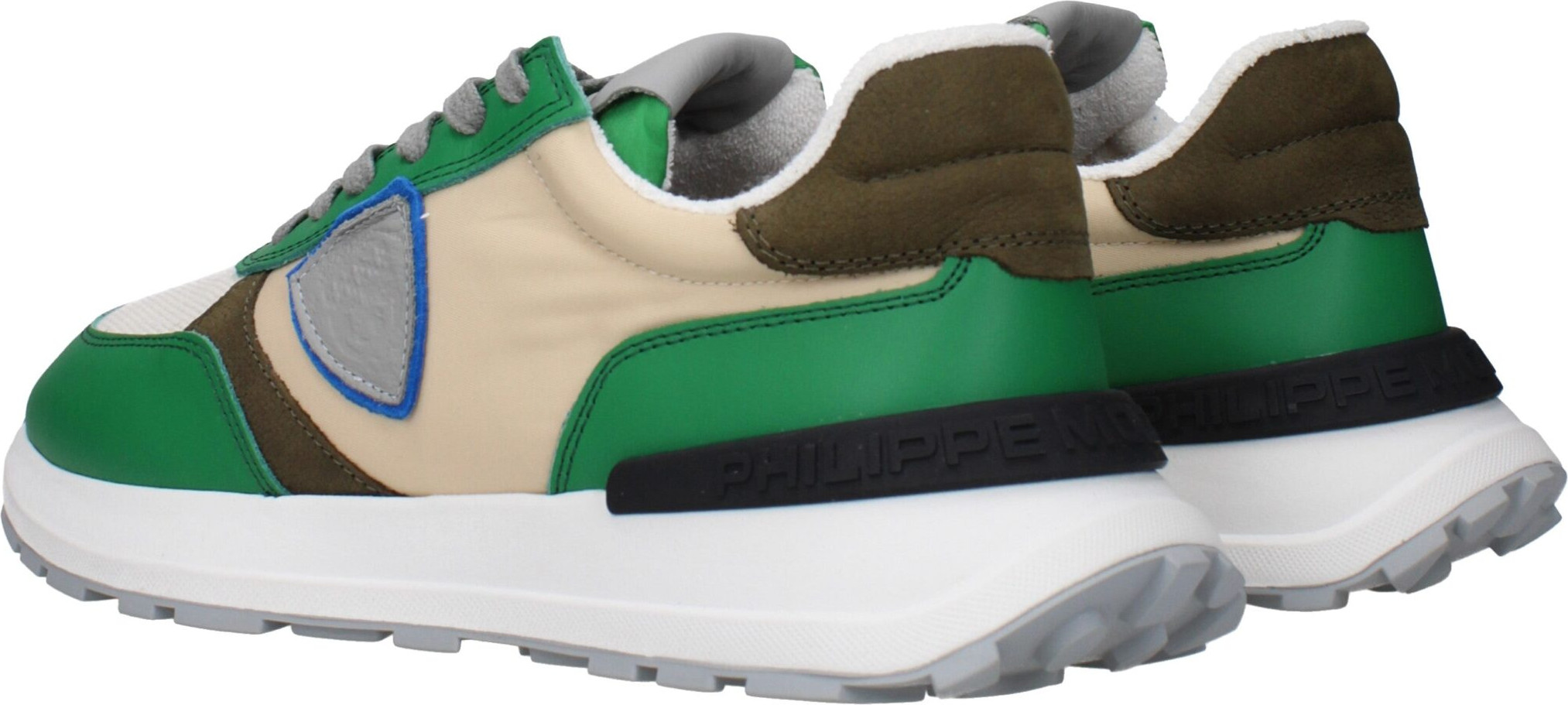 Philippe Model Green Fabric Athletic Sneakers