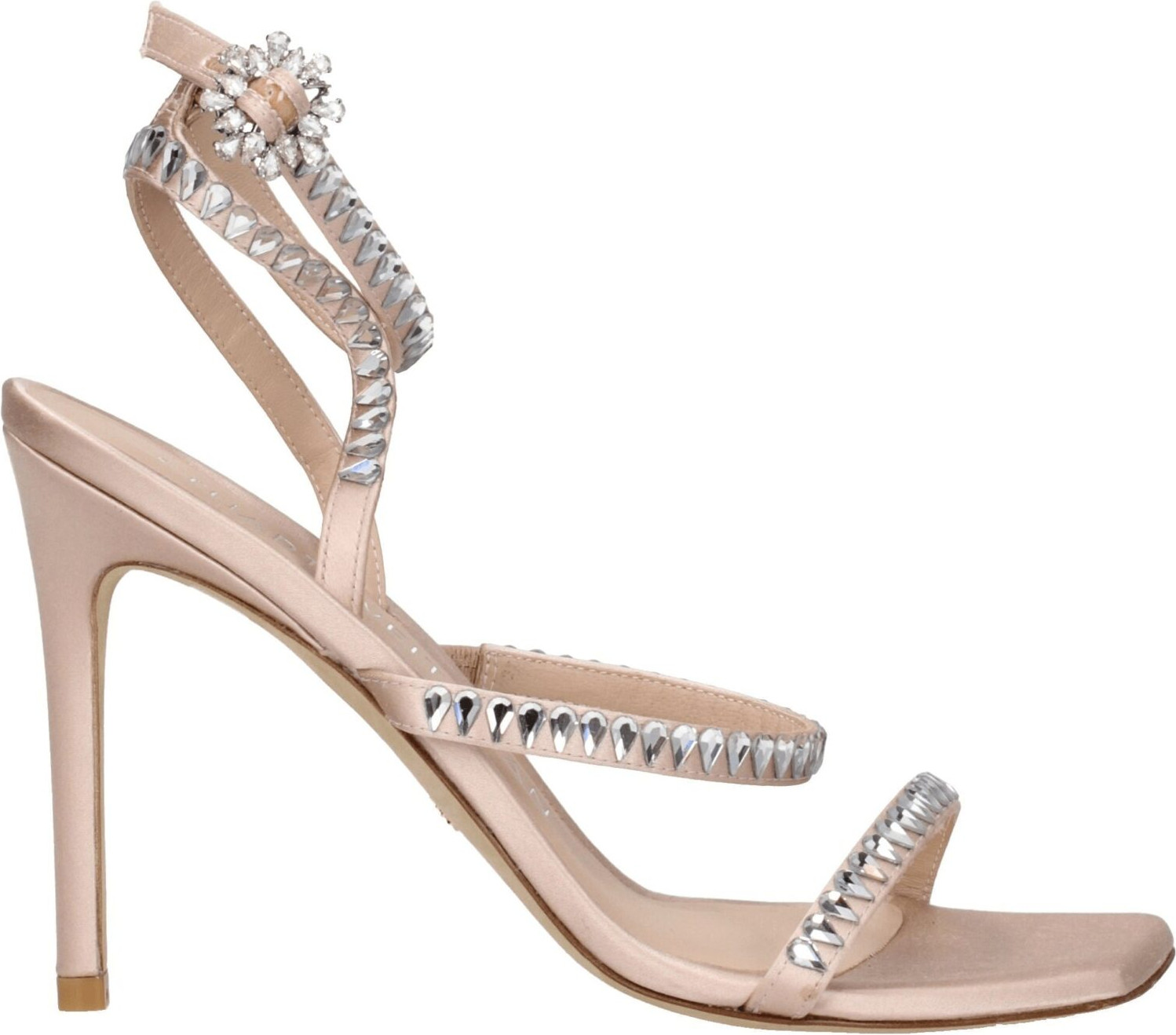 Босоножки на шпильке из розового сатина Stuart Weitzman