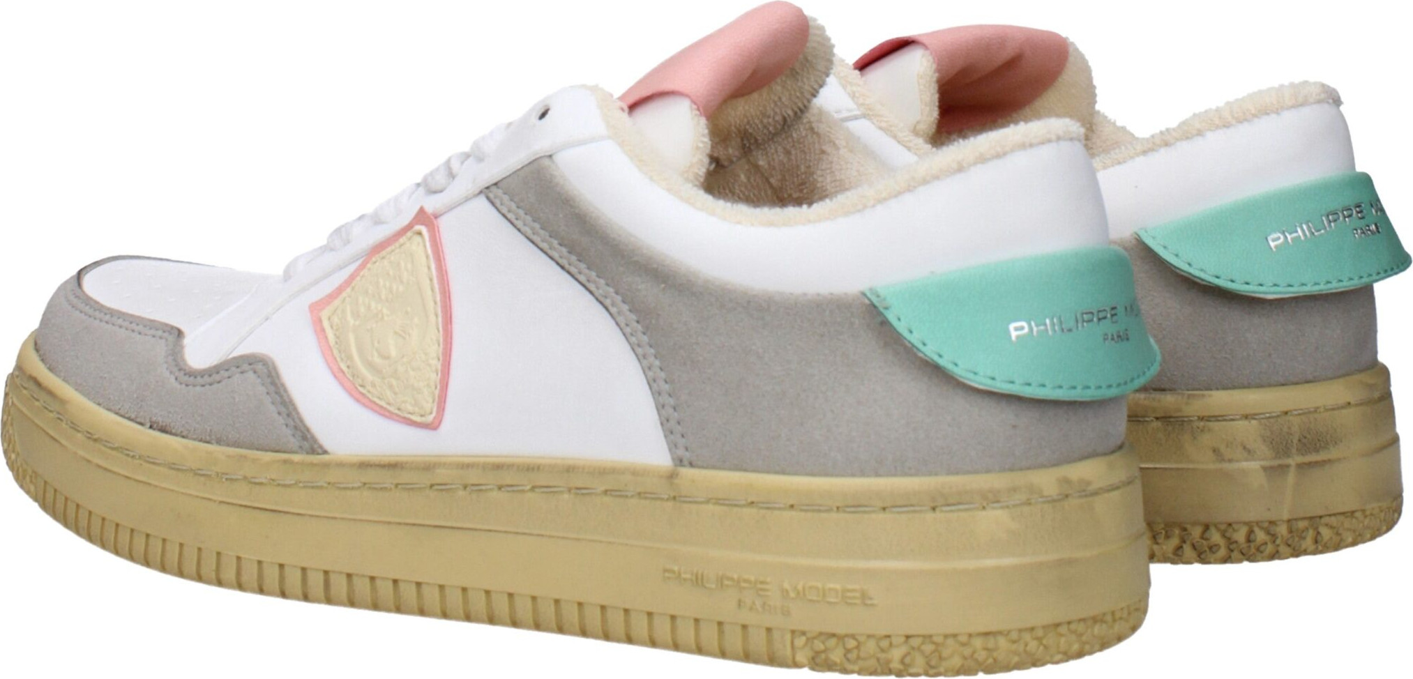 Philippe Model Белые кожаные низкие кеды