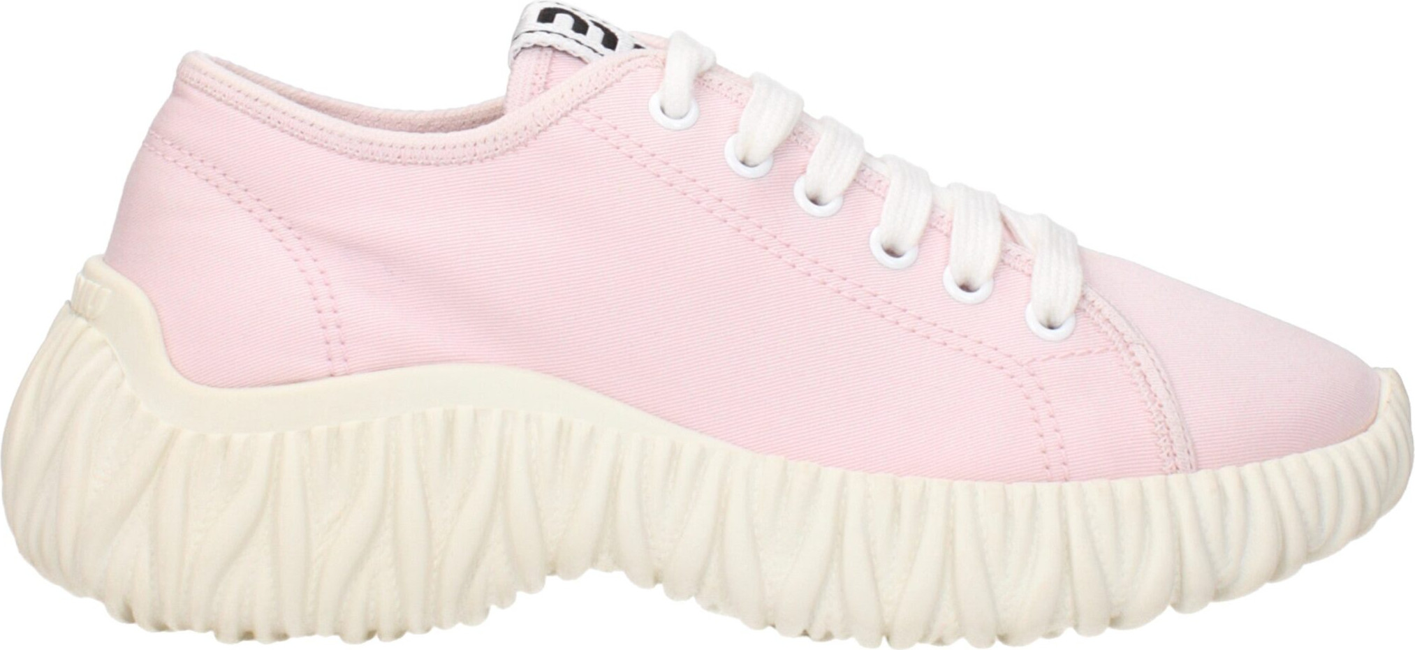 Розовые низкие кроссовки Miu Miu из ткани