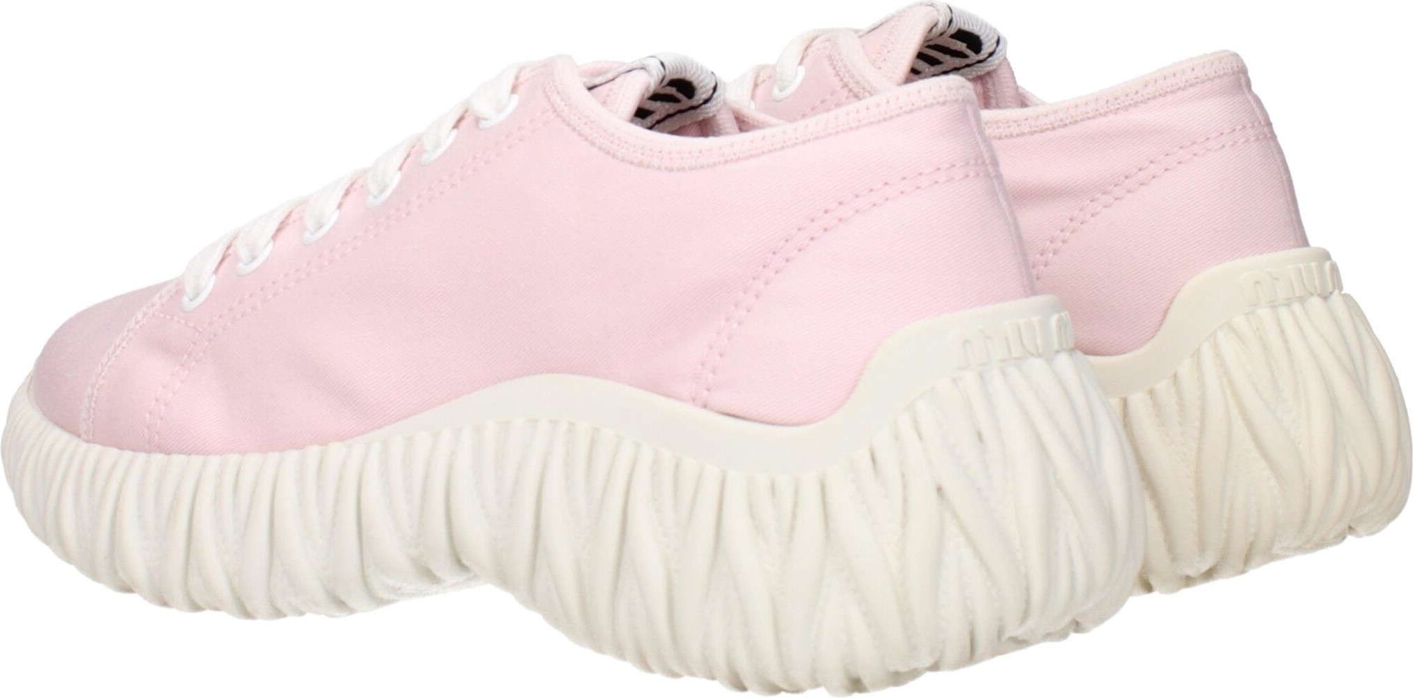 Розовые низкие кроссовки Miu Miu из ткани