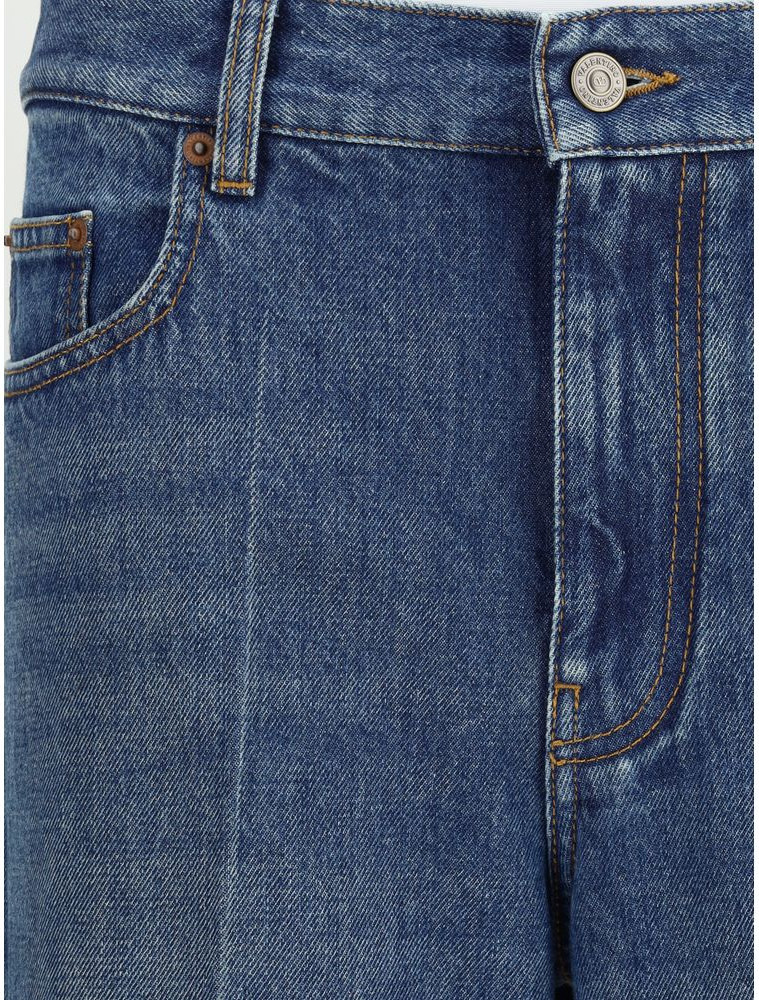 Jeans Valentino Blue Cotton Straight-Leg Jeans