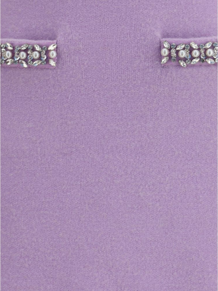 Purple Viscose Mini Skirt