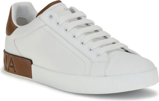 Белые кроссовки Dolce & Gabbana из телячьей кожи Bos Taurus с низким верхом