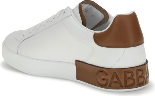 Белые кроссовки Dolce & Gabbana из телячьей кожи Bos Taurus с низким верхом