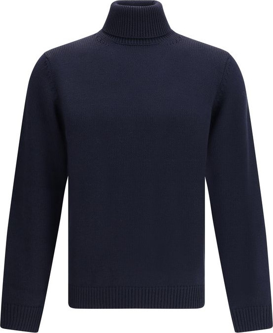 Blue Merino Wool Turtleneck ROBERTO COLLINA
