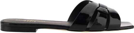 Босоножки Saint Laurent из черной телячьей кожи Bos Taurus
