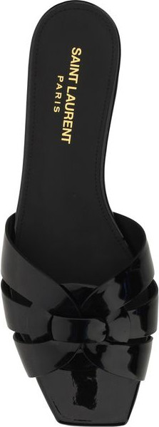 Босоножки Saint Laurent из черной телячьей кожи Bos Taurus