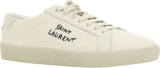 Белые низкие кеды Saint Laurent из резины