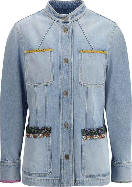 Голубая джинсовая куртка Valentino из хлопка