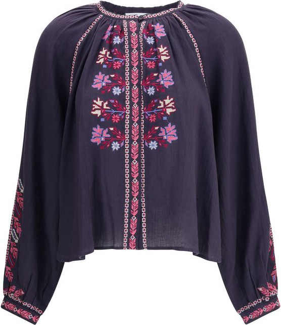 Рубашка Etoile Isabel Marant синяя хлопковая