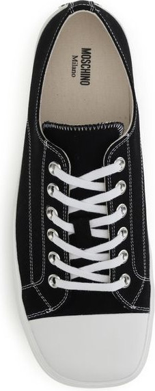 Moschino Black Cotton Low Top Sneakers