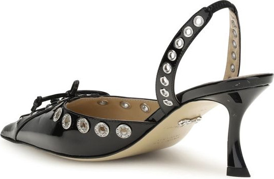 Black Calf Leather Bos Taurus Lace-Up Pumps by MACH & MACH