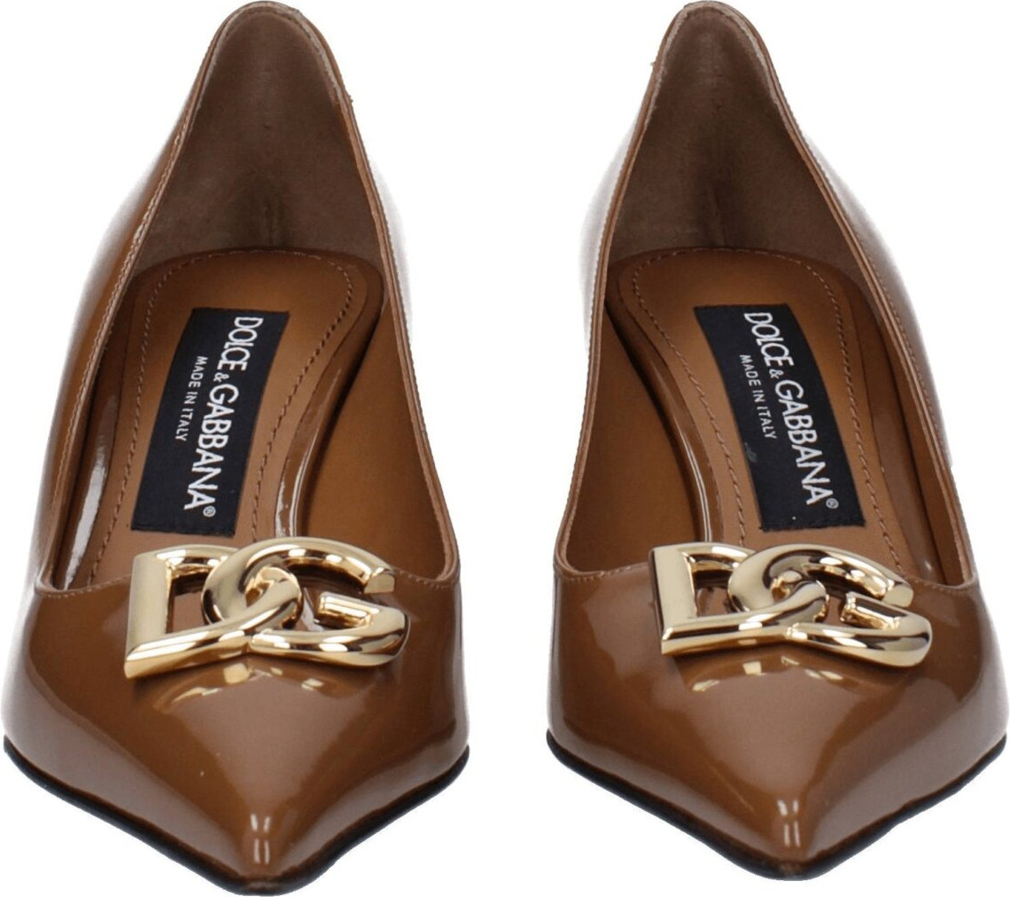 Туфли-лодочки на высоком каблуке из коричневой кожи Dolce & Gabbana