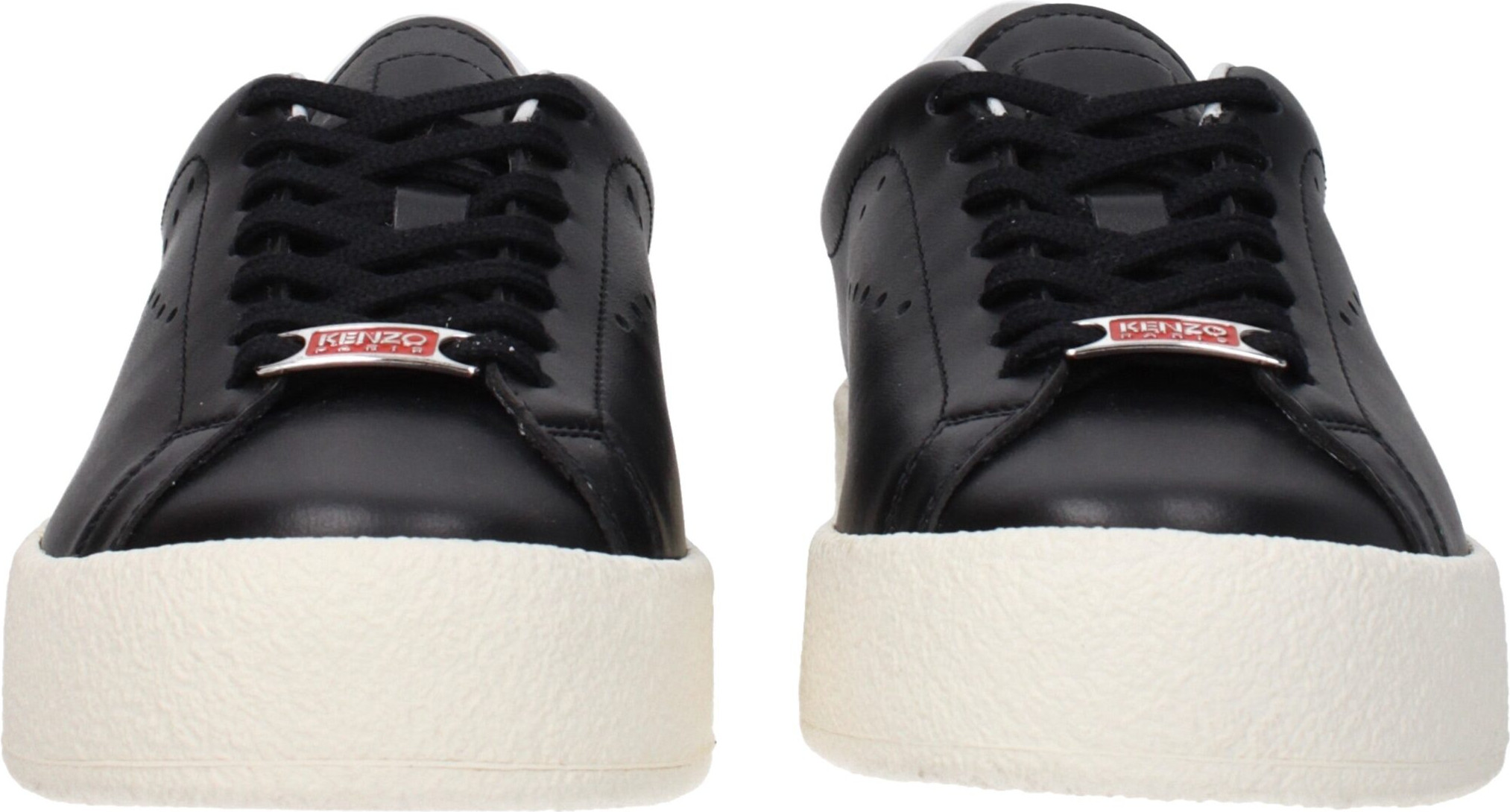 Black Leather Low Top Sneakers