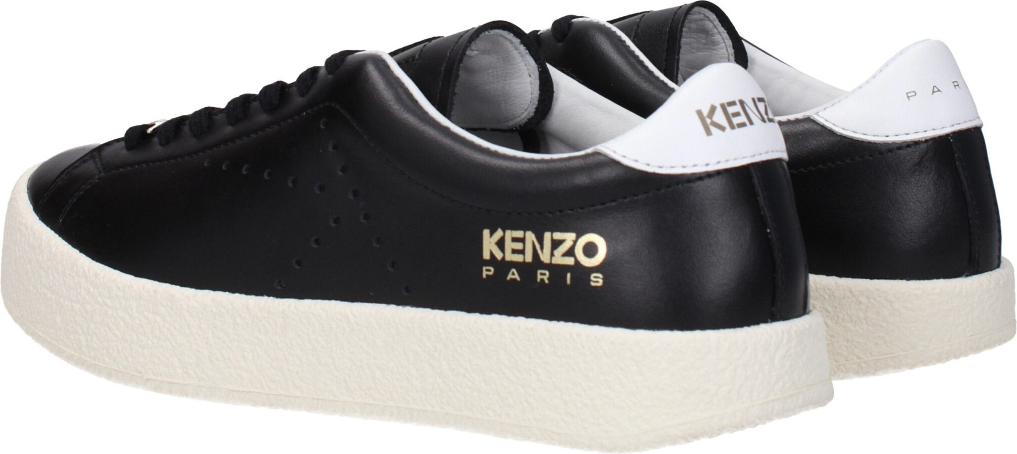 Black Leather Low Top Sneakers