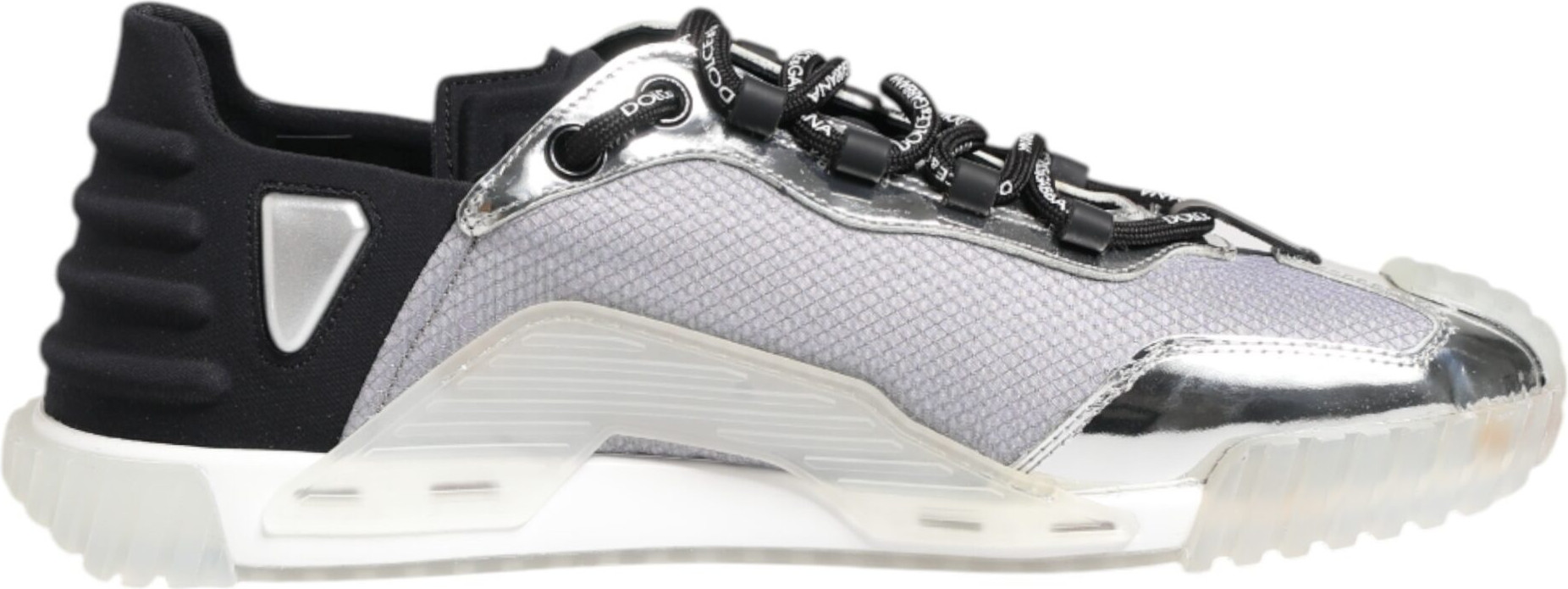 Silver Black Nylon NS1 Low Top Sneakers Shoes Dolce & Gabbana