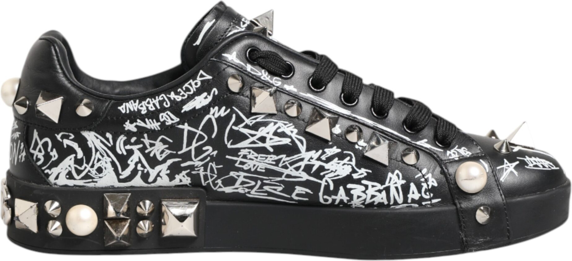 Black Portofino Sneakers Shoes Dolce & Gabbana