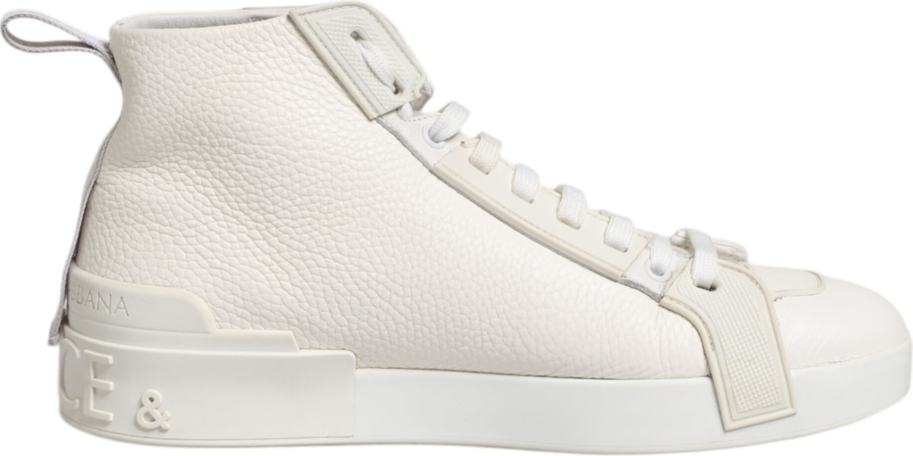 White Leather Mid Top Sneakers Shoes Dolce & Gabbana