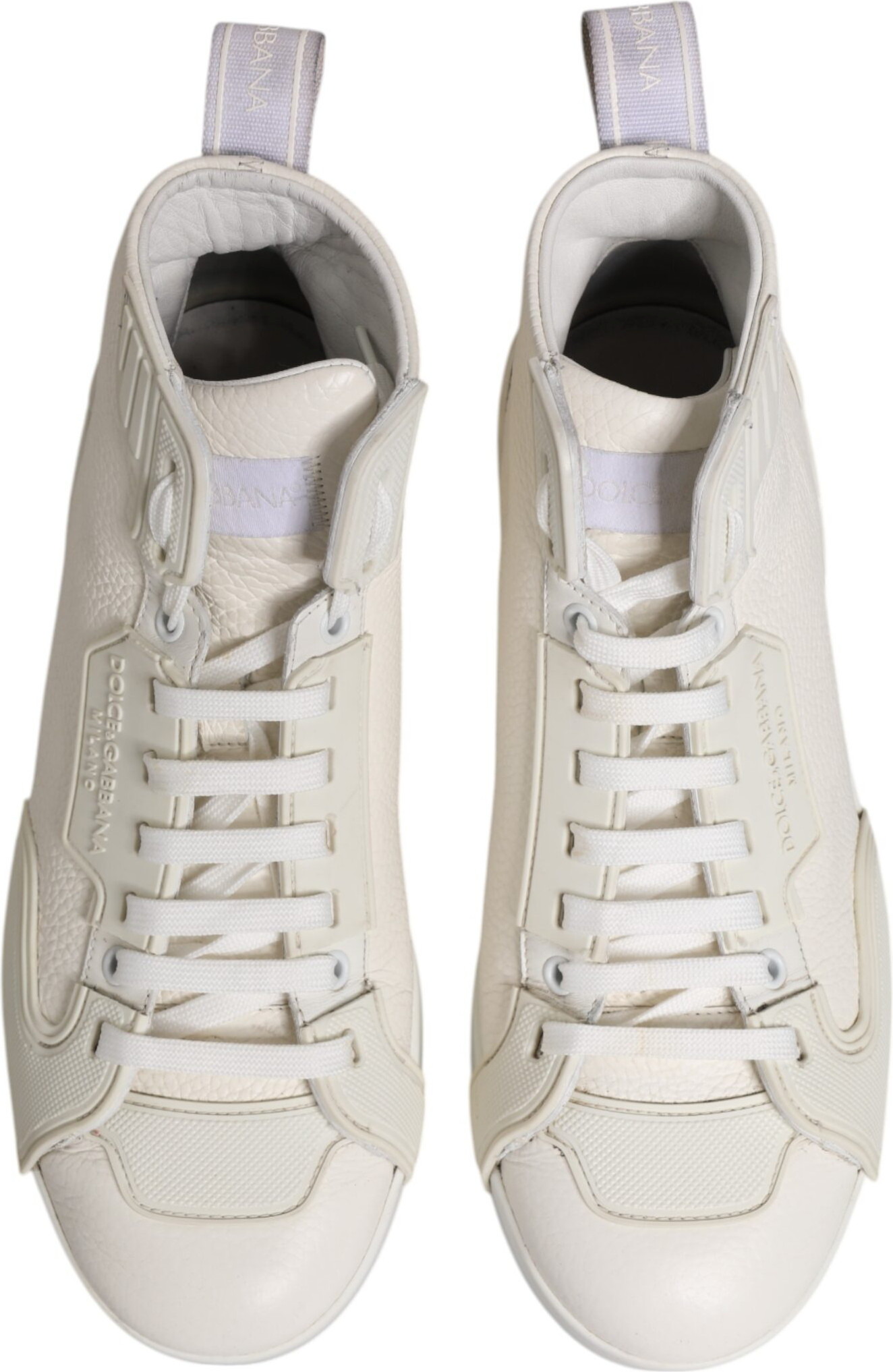 White Leather Mid Top Sneakers Shoes Dolce & Gabbana