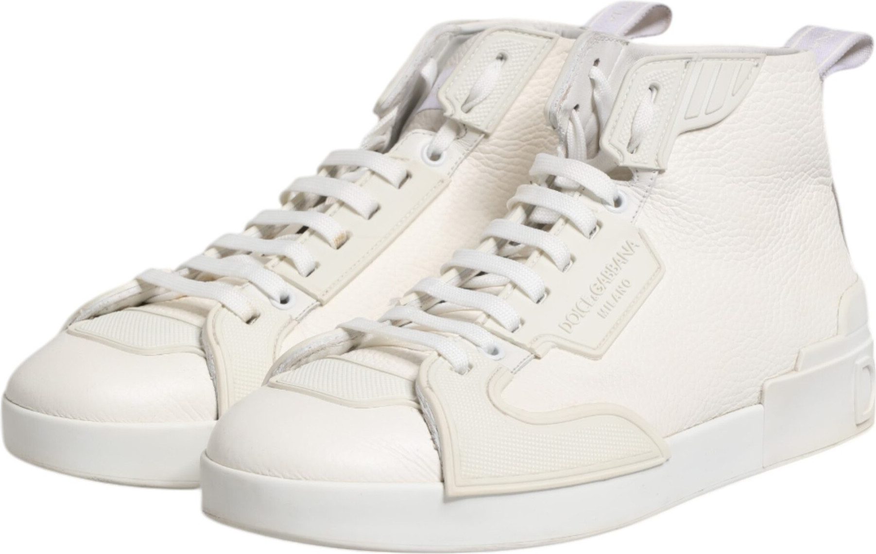 White Leather Mid Top Sneakers Shoes Dolce & Gabbana