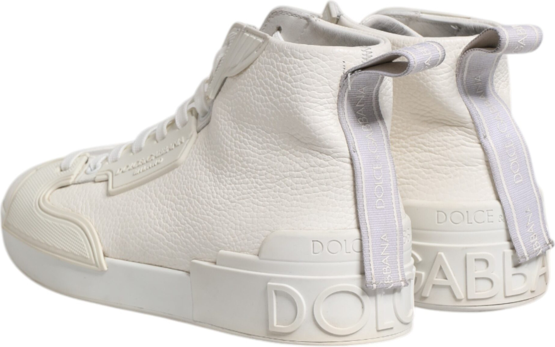 White Leather Mid Top Sneakers Shoes Dolce & Gabbana