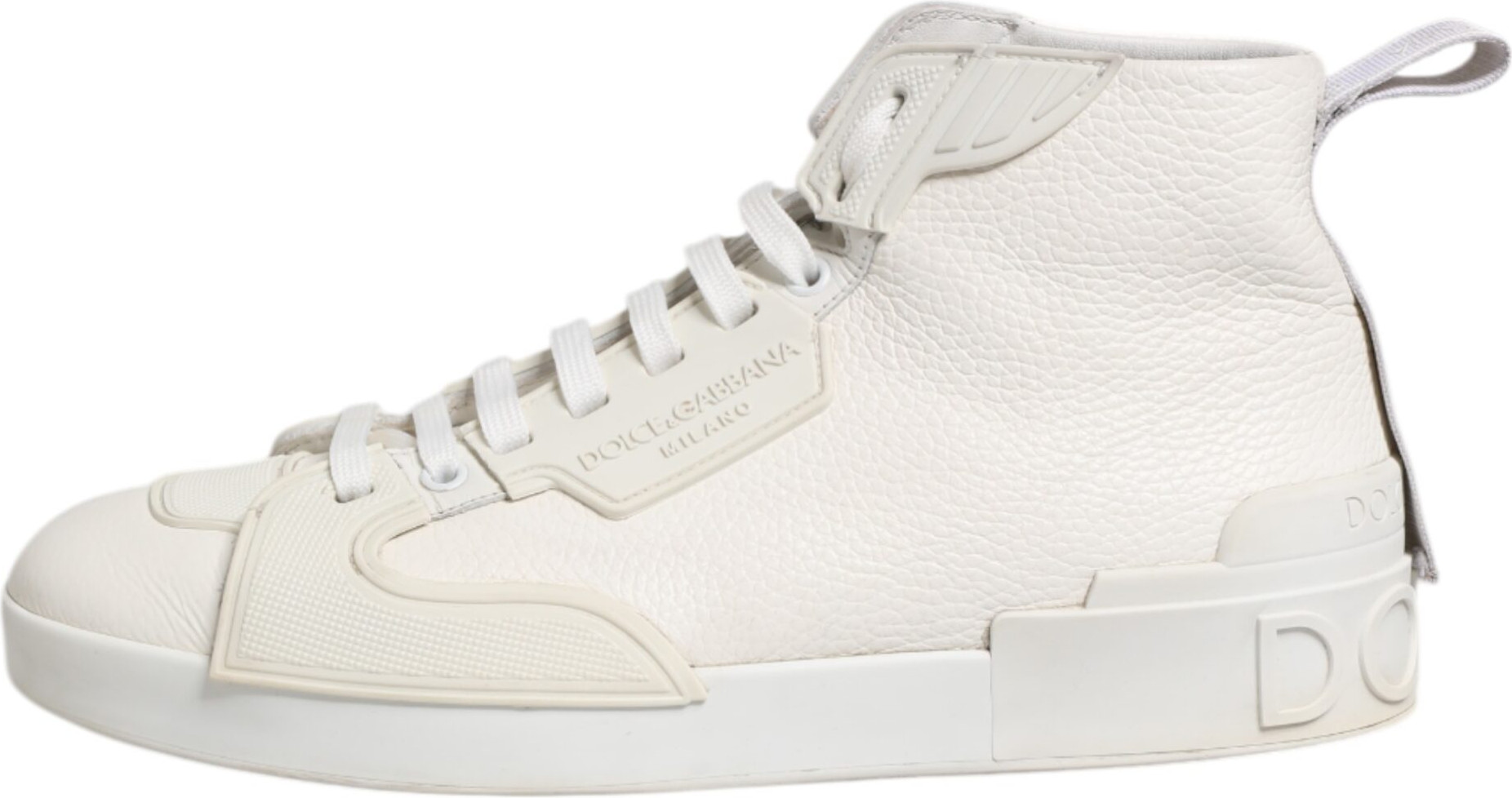 White Leather Mid Top Sneakers Shoes Dolce & Gabbana