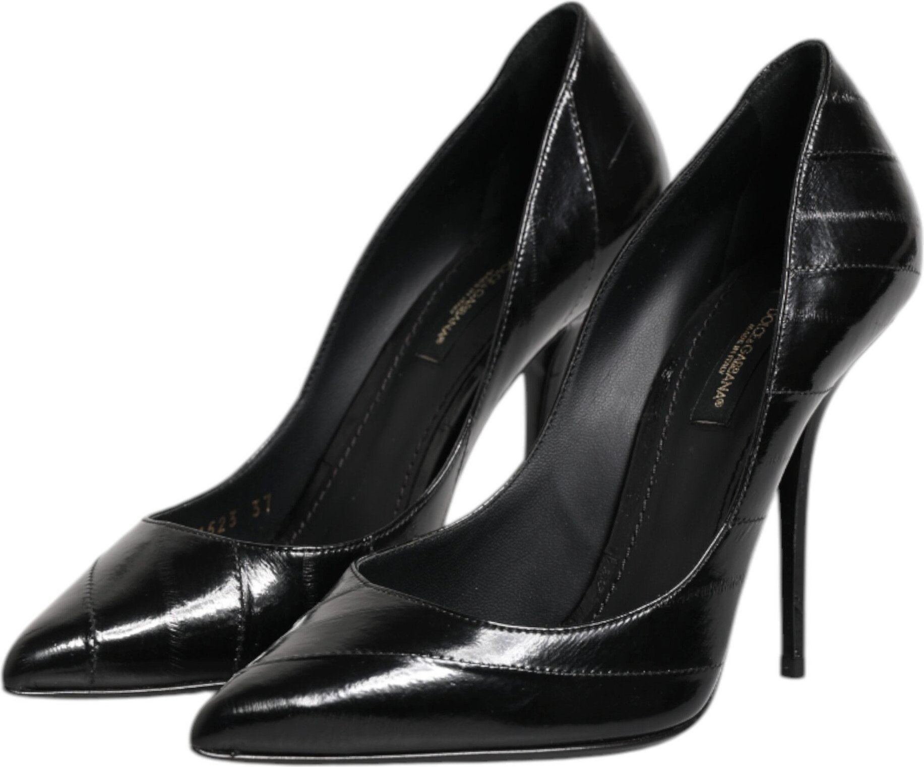 Shoes Dolce & Gabbana Black Leather Stiletto High Heels Pumps