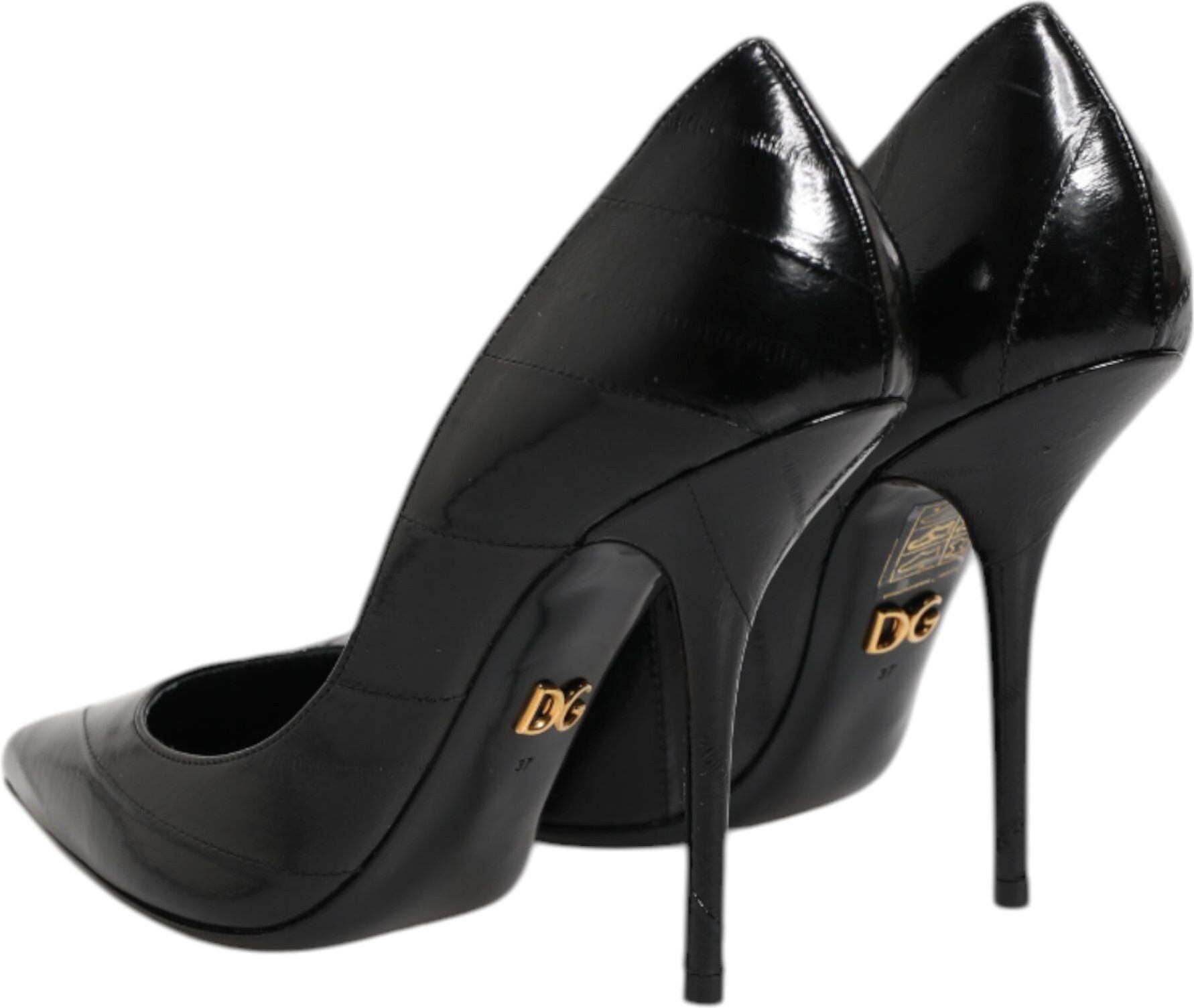 Shoes Dolce & Gabbana Black Leather Stiletto High Heels Pumps