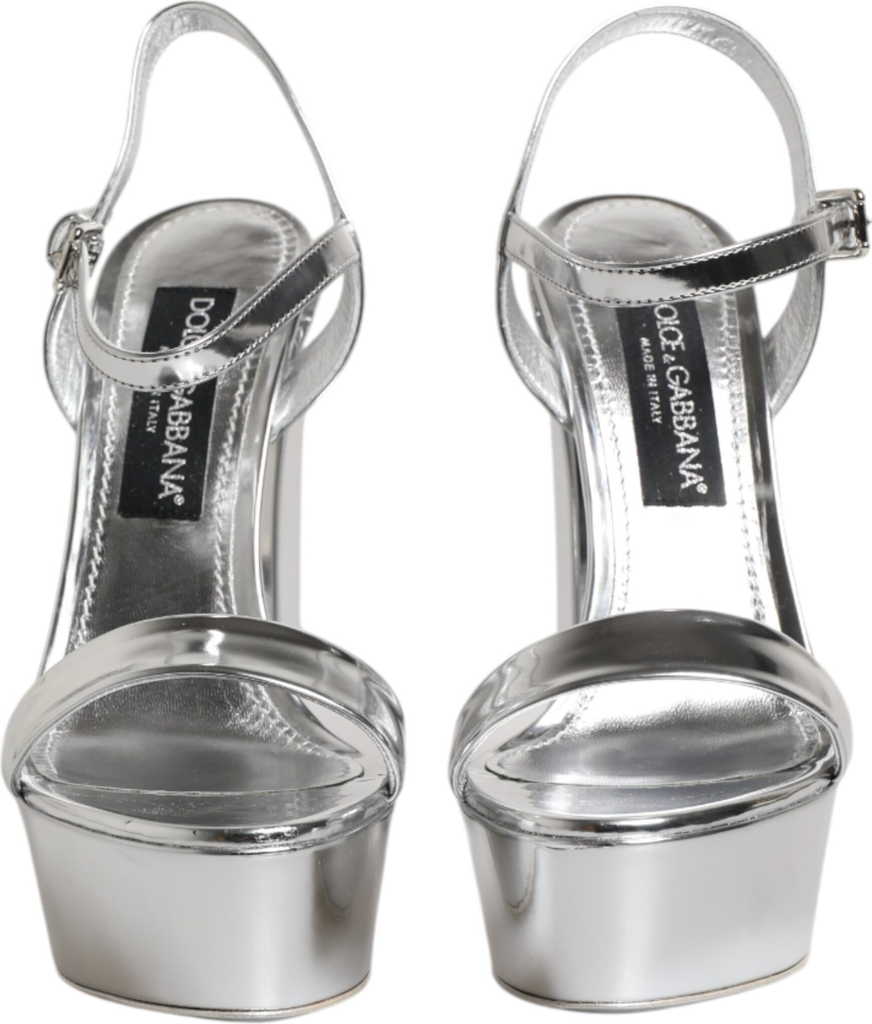 Silver Leather Platform Keira Sandals Shoes Dolce & Gabbana