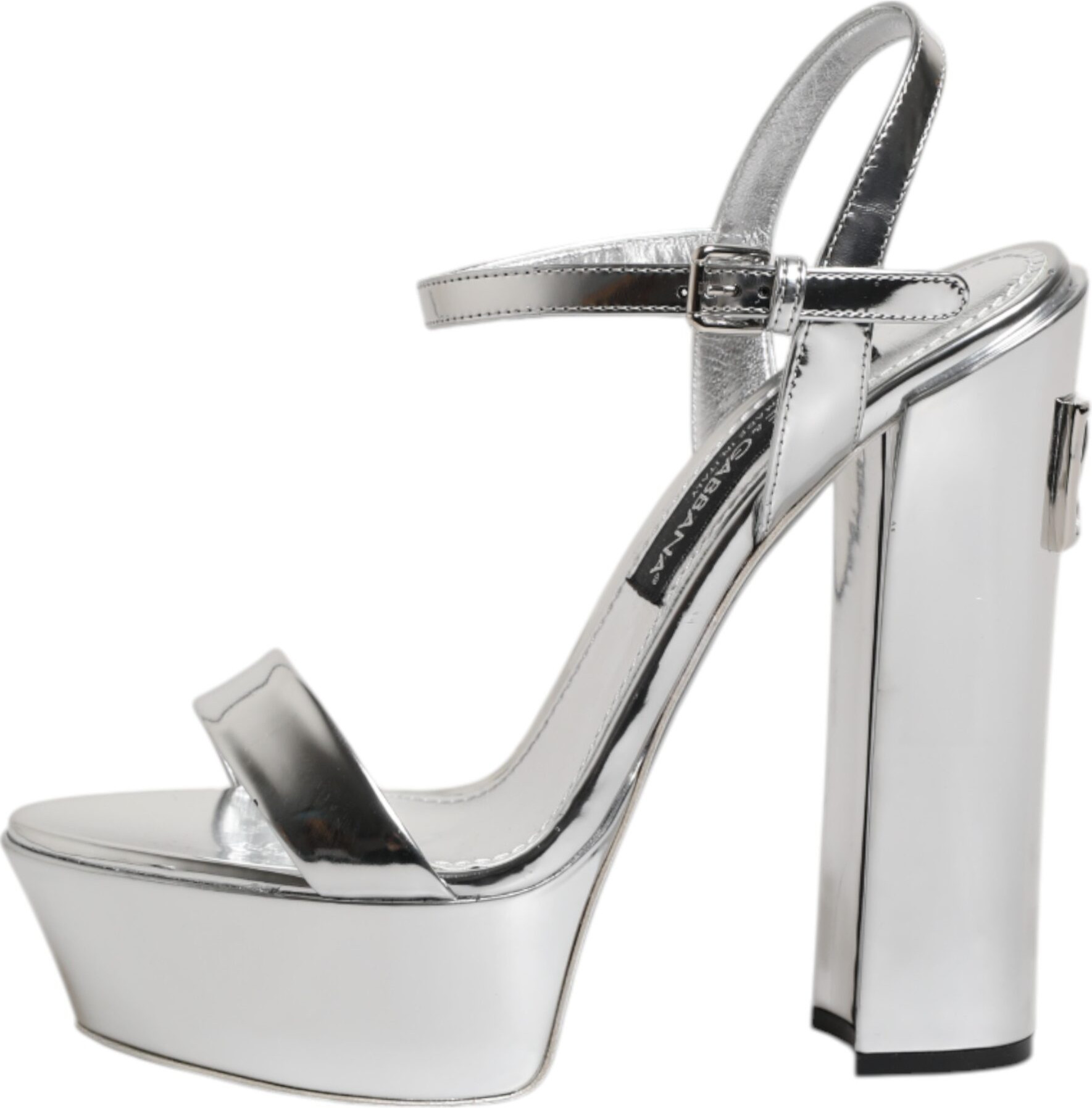 Silver Leather Platform Keira Sandals Shoes Dolce & Gabbana