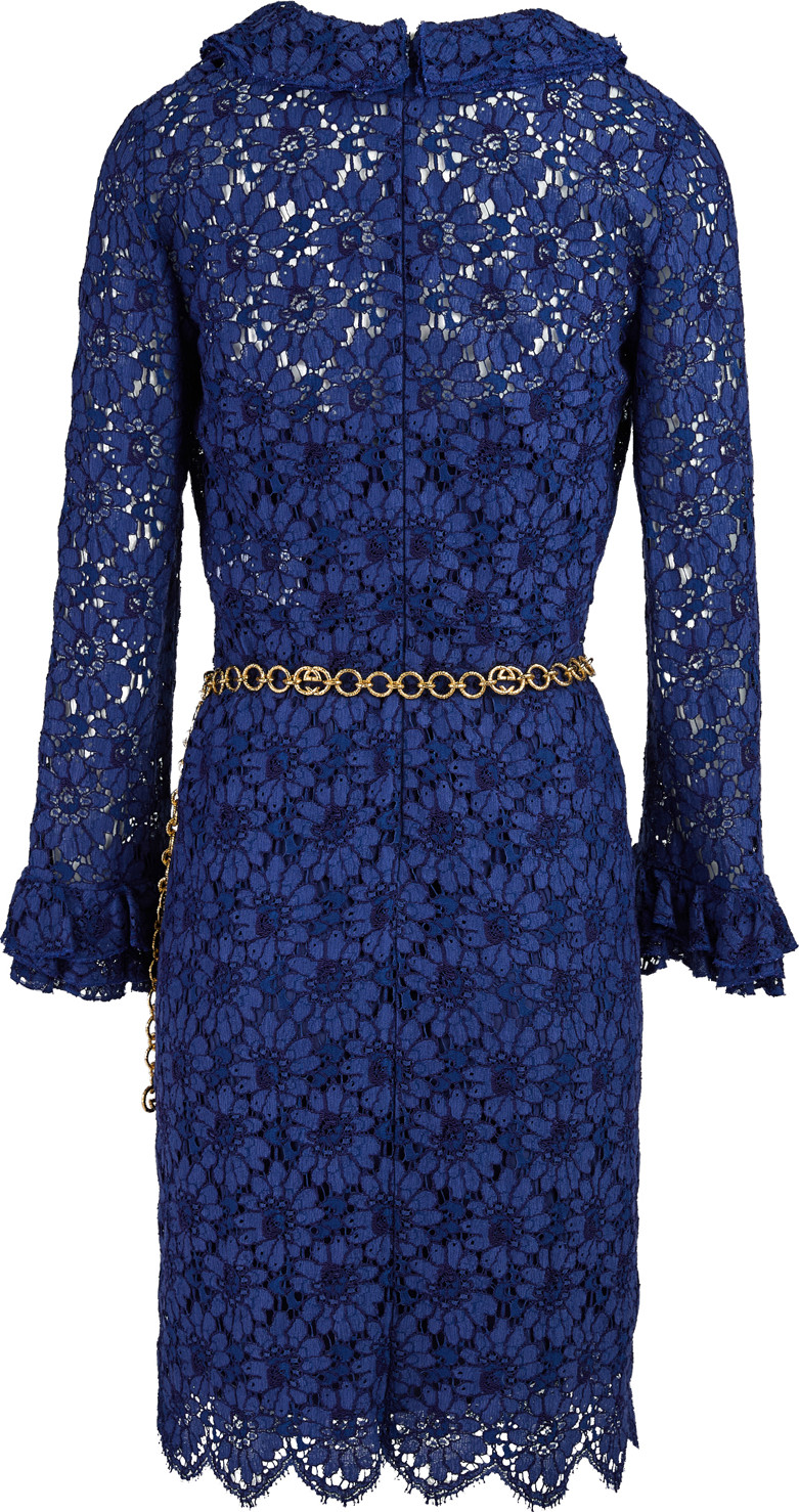 Платье Gucci Blu из вискозы и хлопка средней длины
