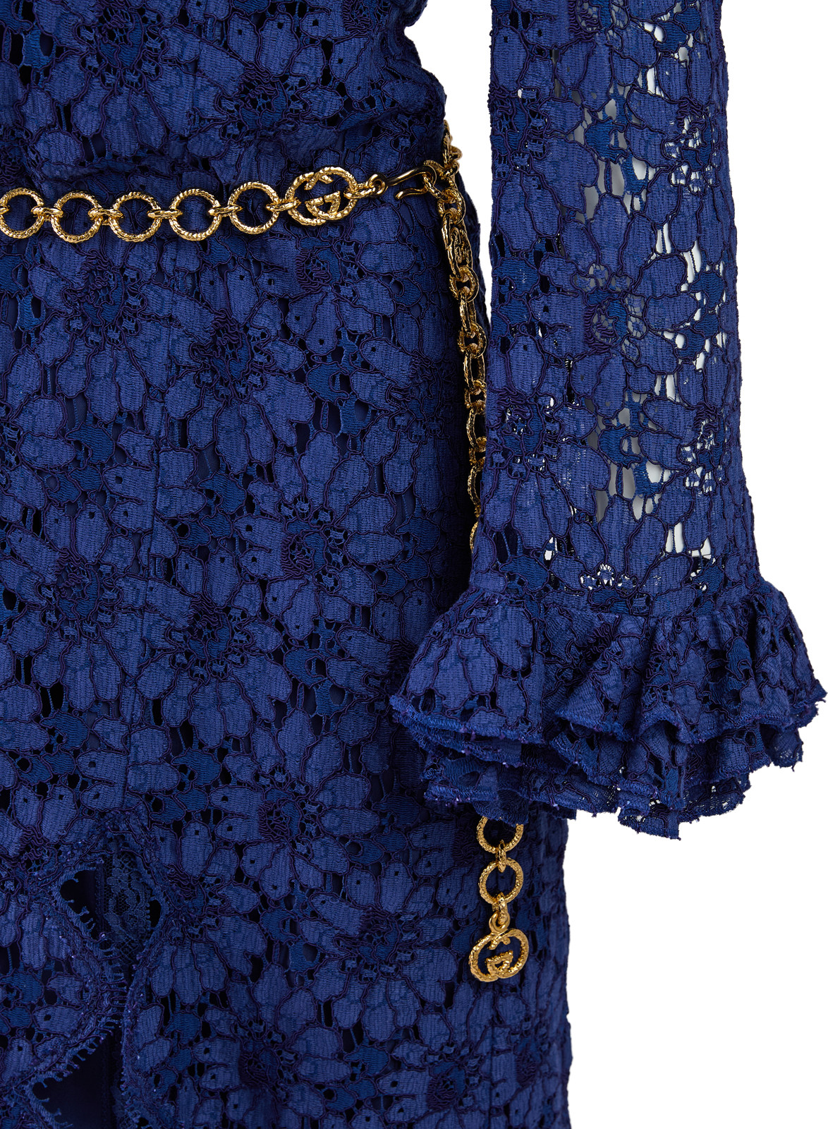 Платье Gucci Blu из вискозы и хлопка средней длины