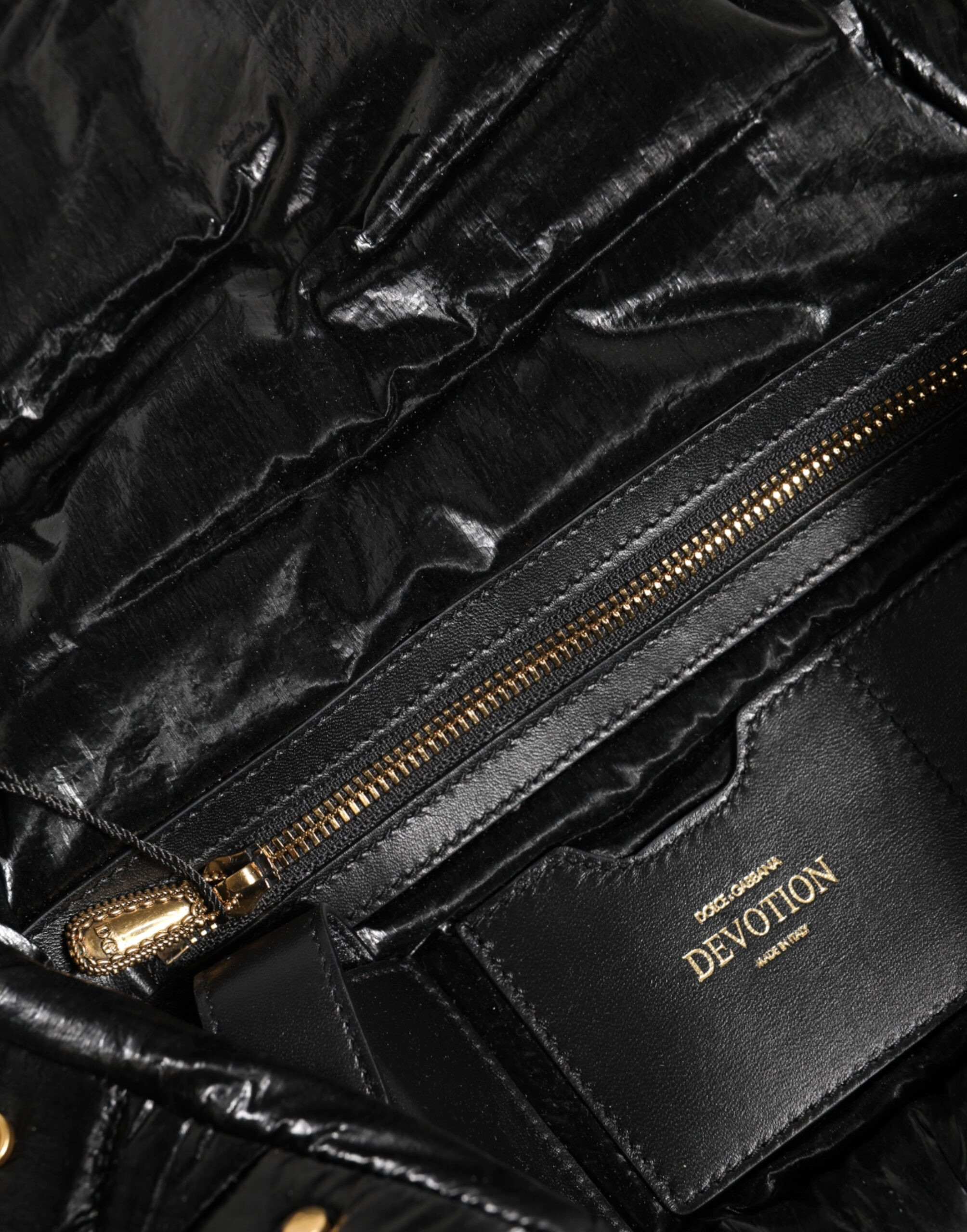Bag Dolce & Gabbana Black Quilted Nylon Devotion Satchel Chain Strap Bag