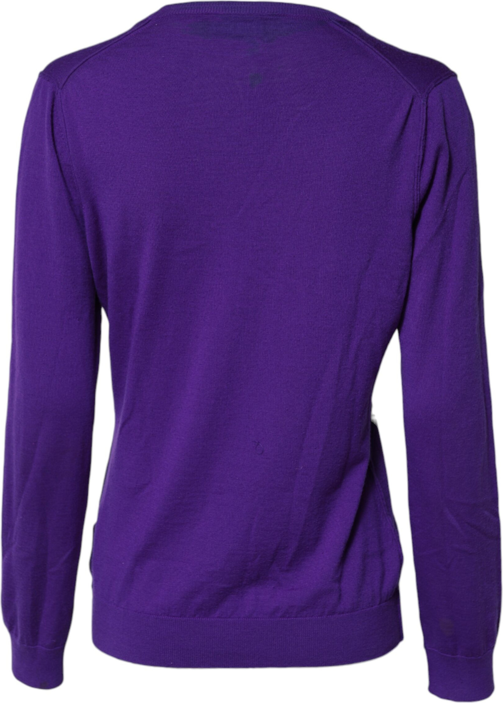 Purple Wool Knit V-neck Cardigan Sweater Dolce & Gabbana