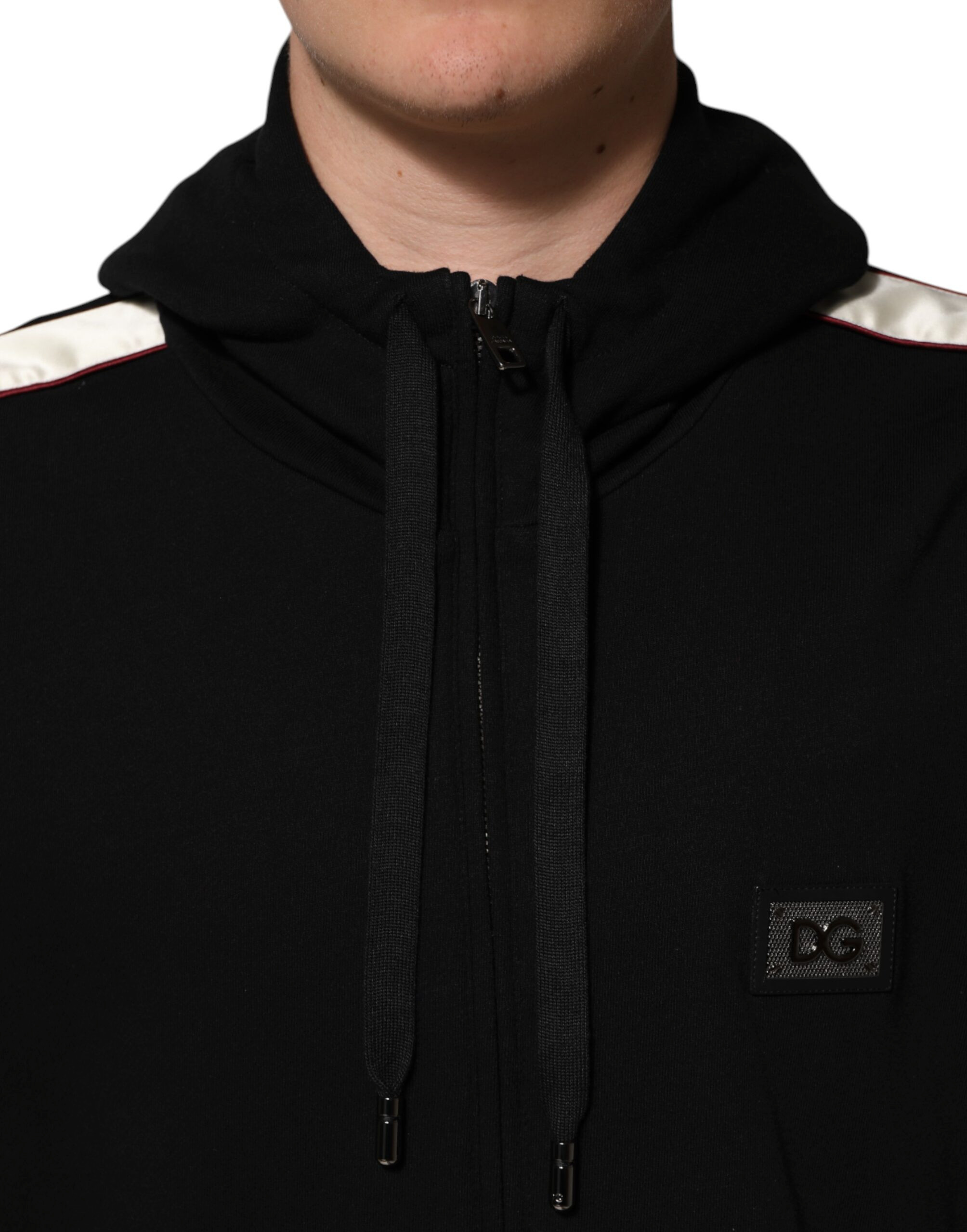 Dolce & Gabbana Qora Paxta Ramkali Kardigan Sviter