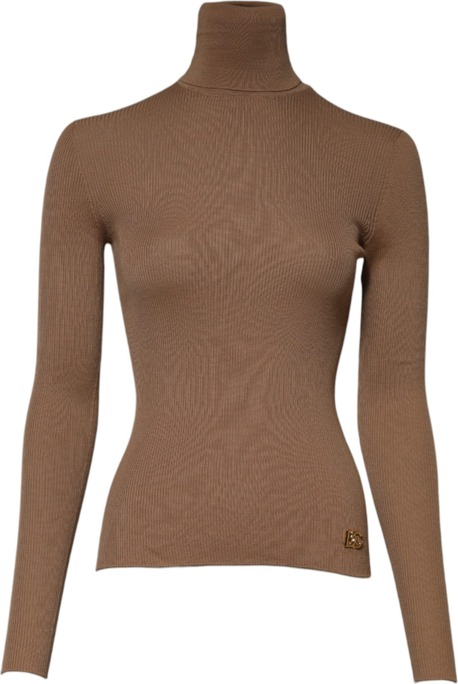 Dolce & Gabbana Brown Knit Long Sleeves Turtleneck Sweater