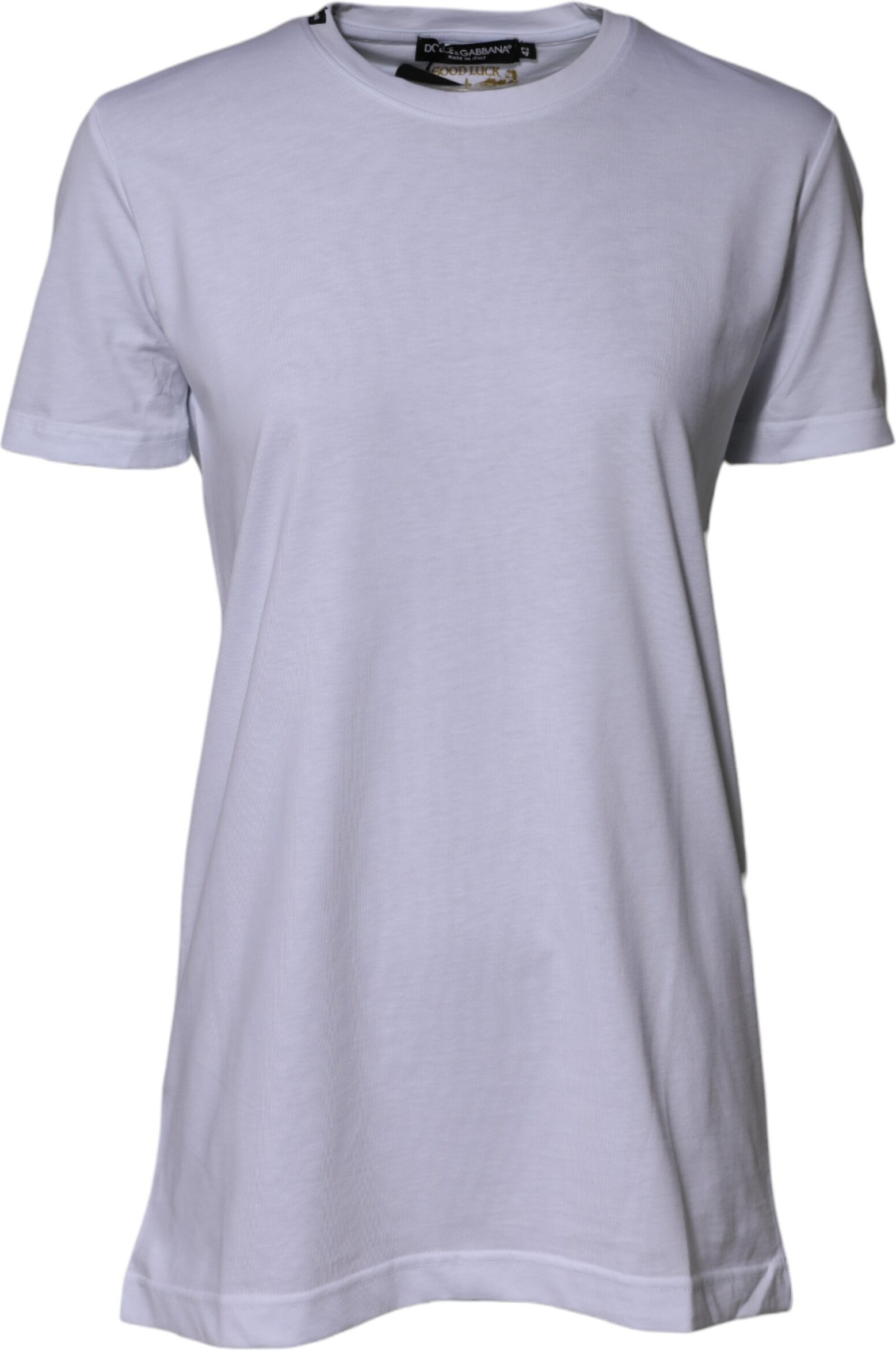 T-shirt White Cotton Goodluck 2023 Dolce & Gabbana