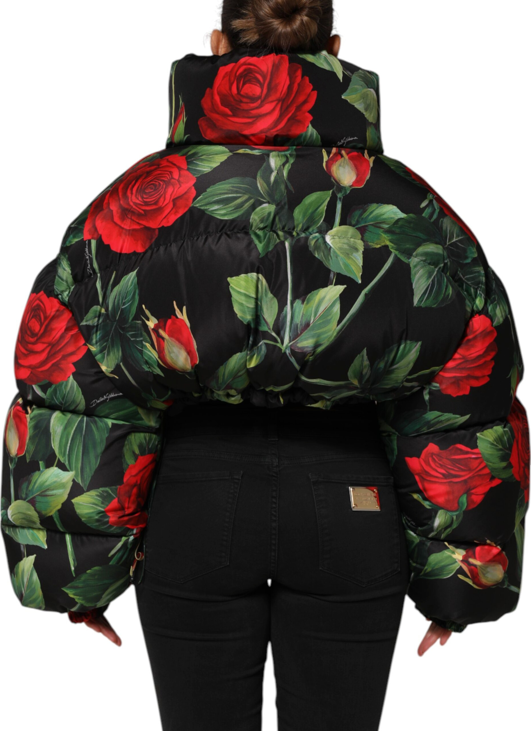 Утепленная куртка Dolce & Gabbana с полным принтом «Мультиколор», цветочным узором и молнией