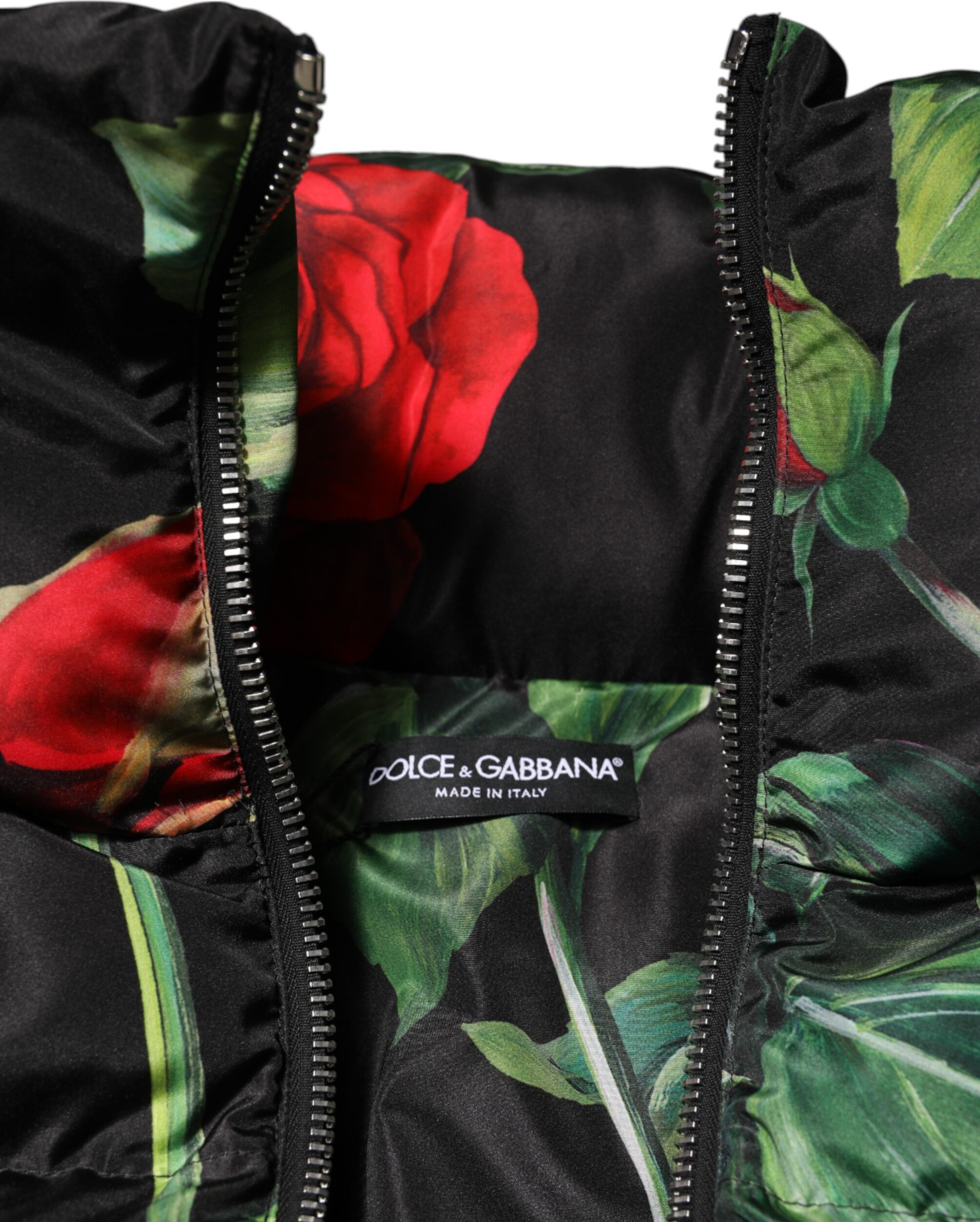 Утепленная куртка Dolce & Gabbana с полным принтом «Мультиколор», цветочным узором и молнией