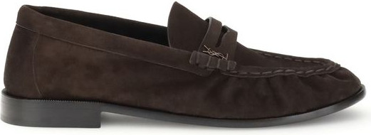 Qora teri Bos Taurus Slip-On Loaferlar Saint Laurent
