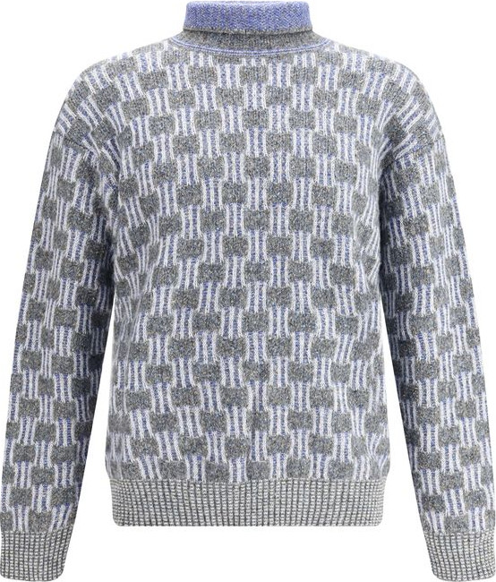 Light Blue Cotton Turtleneck Giorgio Armani