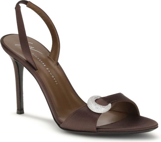 Giuseppe Zanotti Jigarrang Ipak Stiletto Tovar Oyoq Kiyim