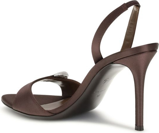 Giuseppe Zanotti Jigarrang Ipak Stiletto Tovar Oyoq Kiyim