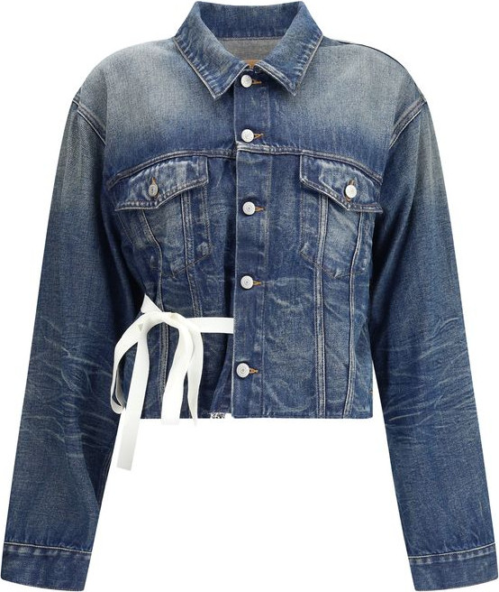 Blue Cotton Denim Jacket by MM6