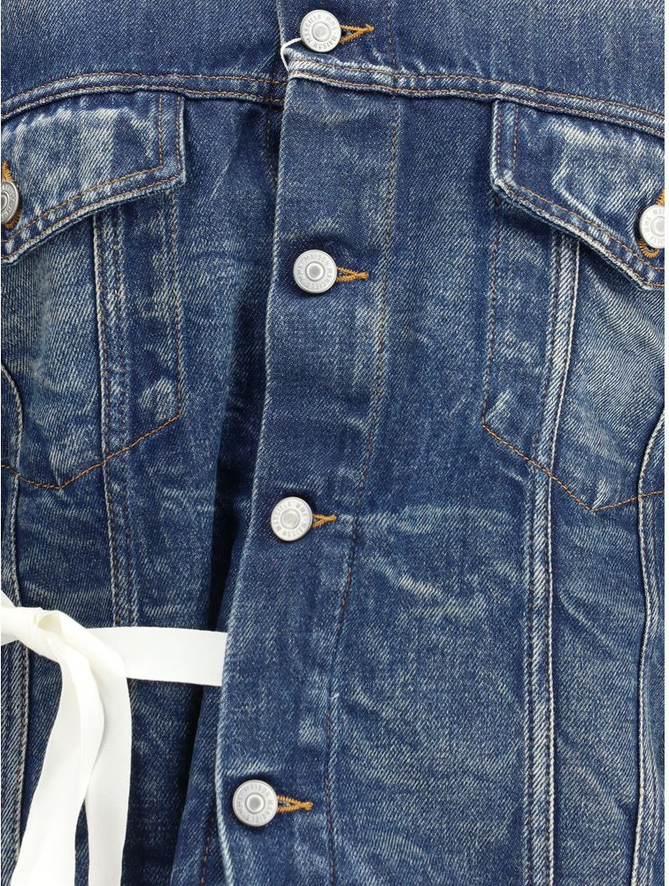 Blue Cotton Denim Jacket by MM6