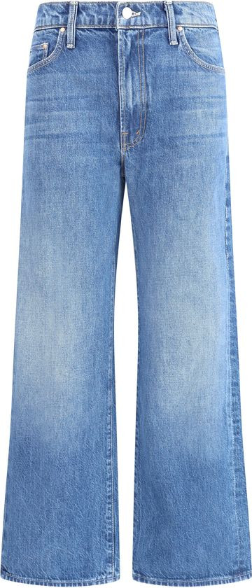 Синие джинсы Mother Denim укороченные хлопковые