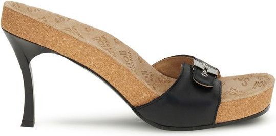 Balenciaga Black Calf Leather Bos Taurus Stiletto Heel Sandals